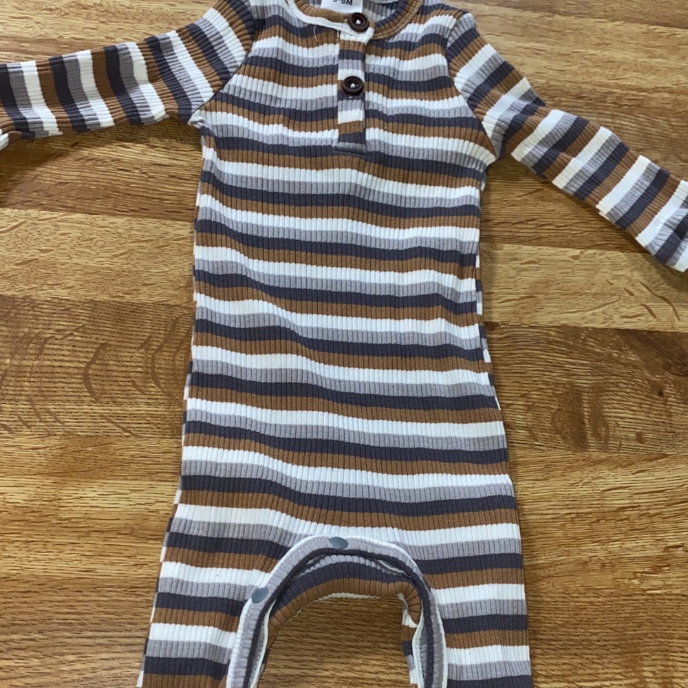 3-6 month ribbed striped outfit.